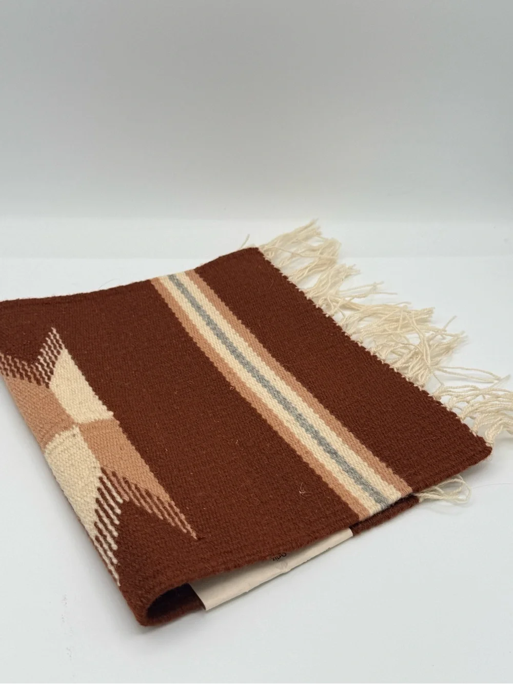 Ursulo V. Ortiz Chimayo Handwoven All-Wool Textile 10x15 in Santa Fe NM